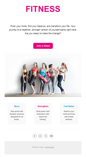 Workout Email Alerts