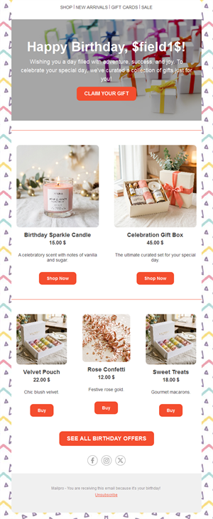 Subscriber Birthday Emails