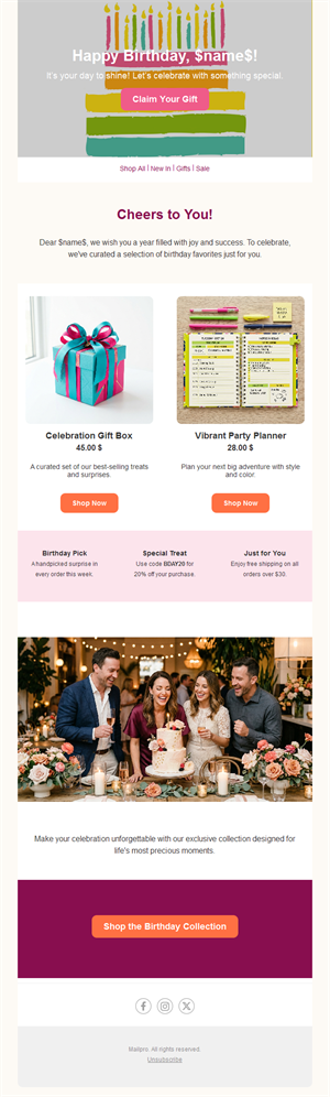 Birthday Message Emails