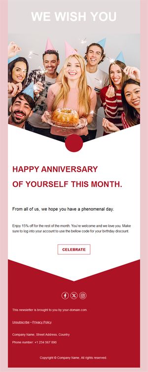 Friendly Birthday Email Template