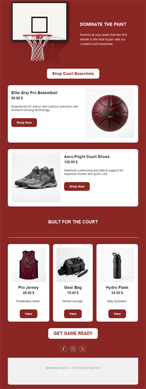 Basketball Action Emails