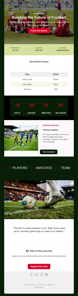 Youth football club newsletter template