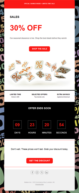 Special Discount Email Offers