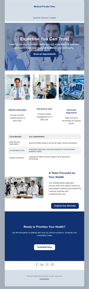 Medical Reminder Email Layouts