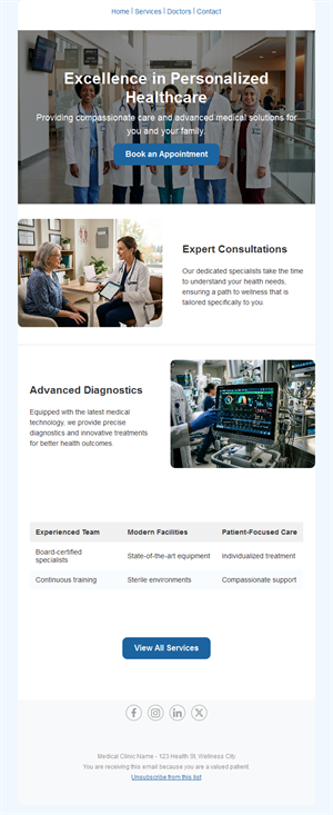 Health Clinic Email Templates