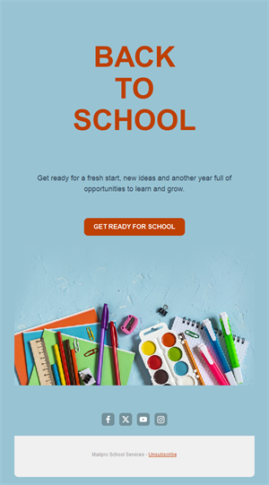 Simple back to school email template