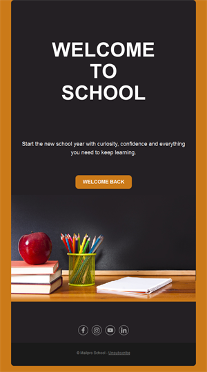 Chalkboard welcome to school email