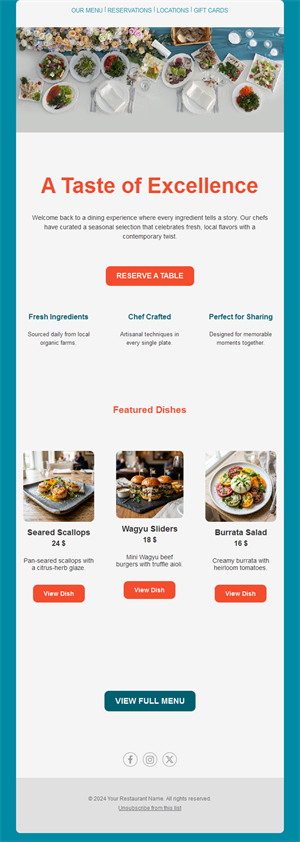 Restaurant Specials Emails