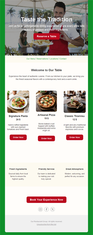 Dining Offer Email Templates