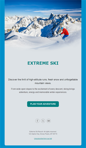 Extreme ski resort email template
