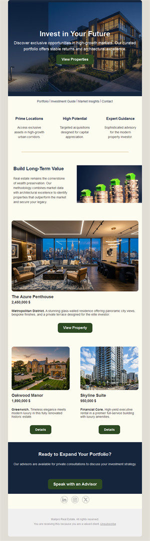 Real estate investment newsletter