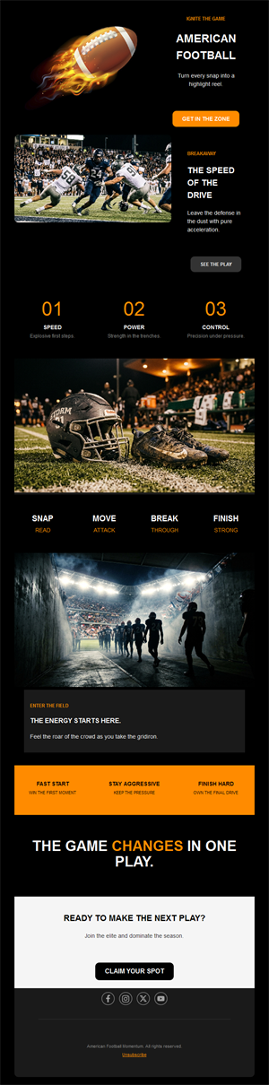 American football club newsletter template