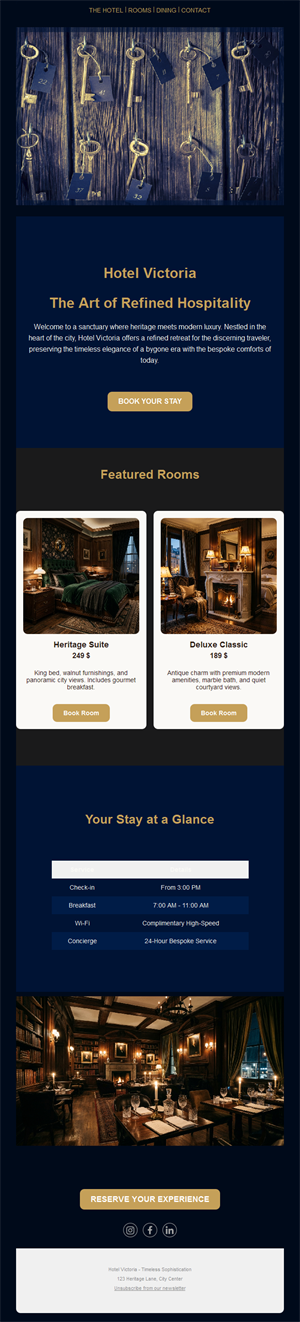 Heritage hotel email template