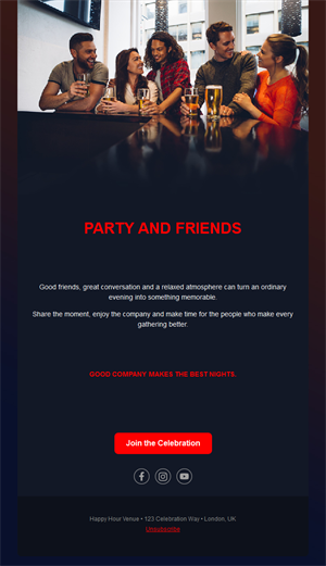 Bar night with friends email template