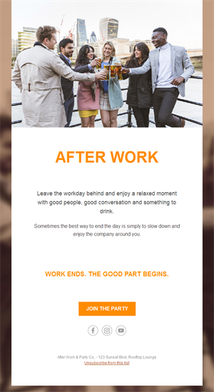 After-work rooftop event email template
