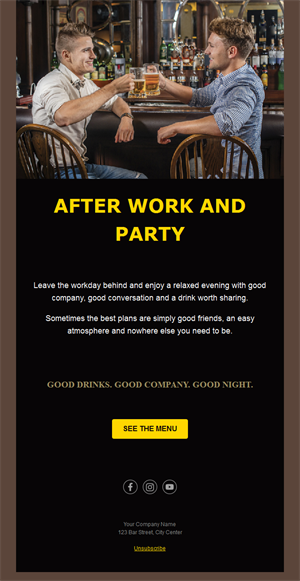 After-work drinks invitation email template