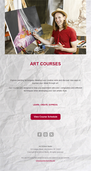 Painting course email template