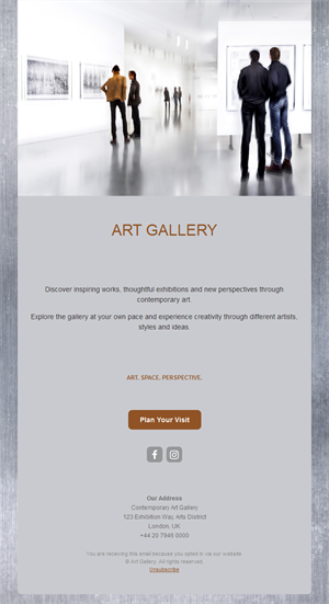 Art gallery visit invitation email