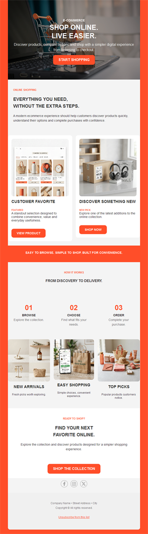 Orange online shop newsletter template
