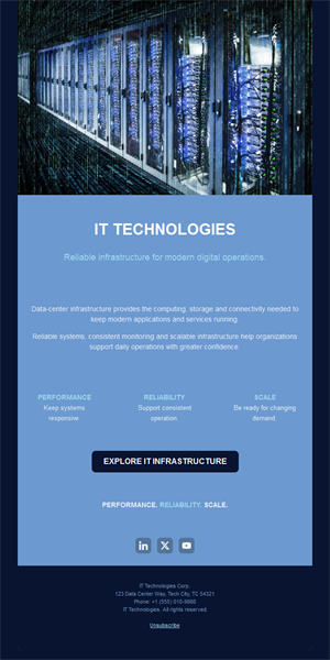 Data center IT infrastructure email