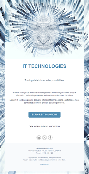 AI and data technology email template