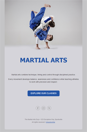Judo club email template
