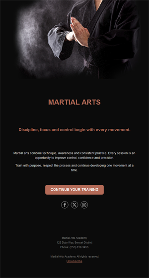 Black martial arts academy email