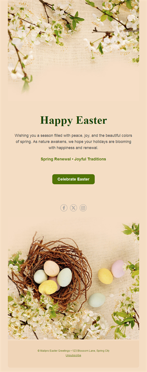 Spring blossom Happy Easter email