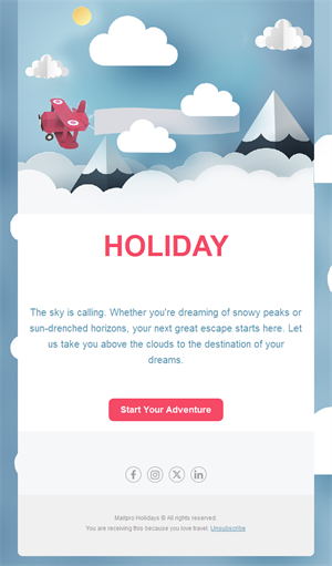 Travel adventure holiday email template