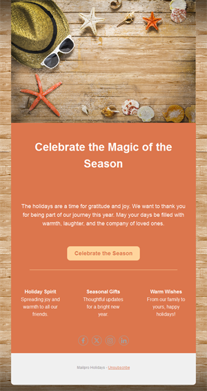 Season's greetings email for clients
